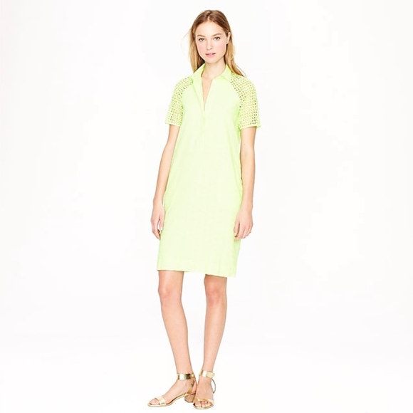 J Crew Eyelet Shirt Dress Highlighter 4 - Picture 1 of 5